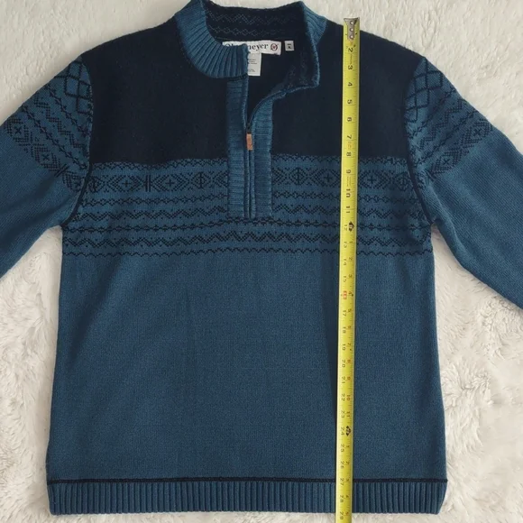 Obermeyer Men's Teal and Navy Zip-Up Sweater - Picture 13 of 17